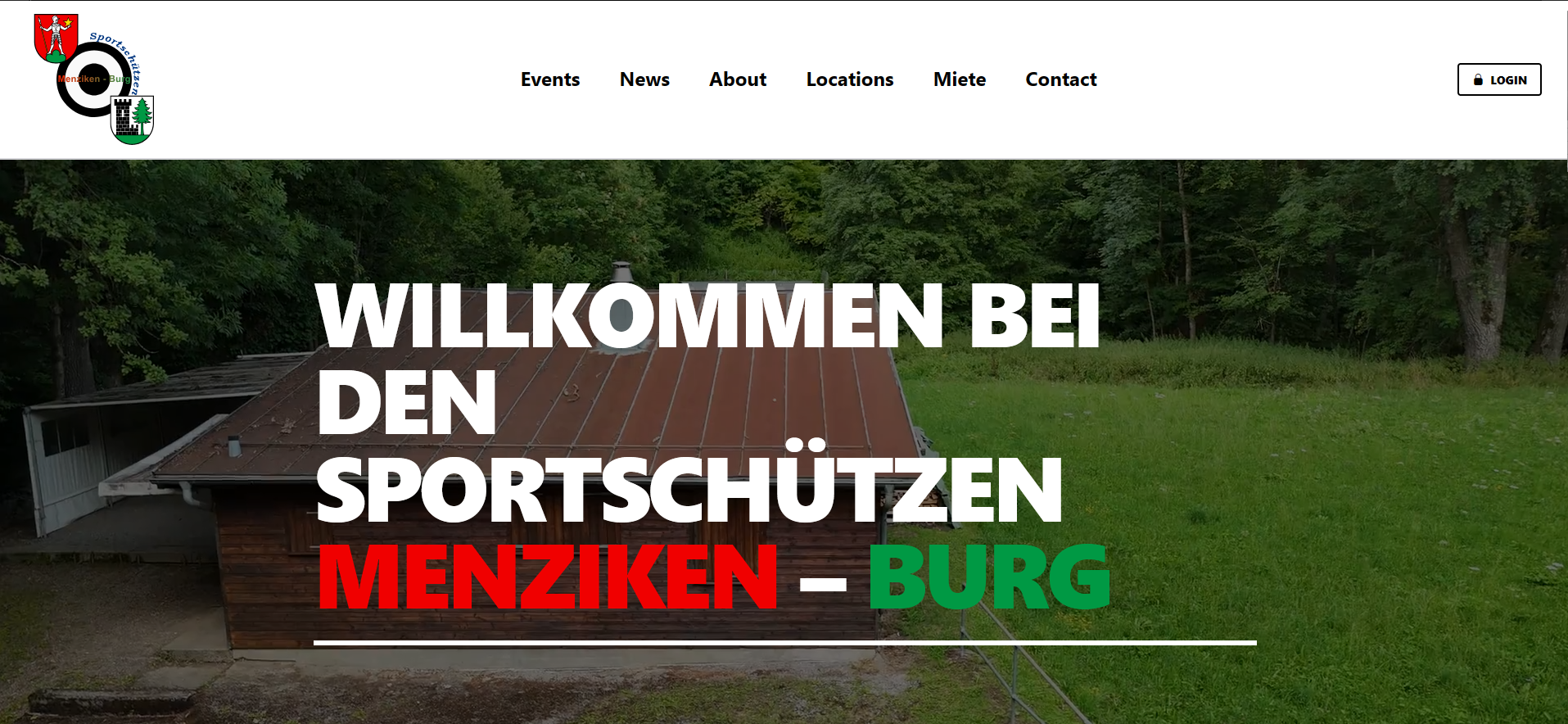 Screenshot of the homepage
